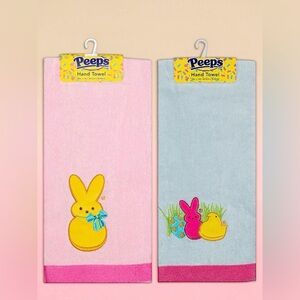 2pk Peeps Easter Plush Hand Towel - Pink & Light Blue Gift Decor Fans Brand New